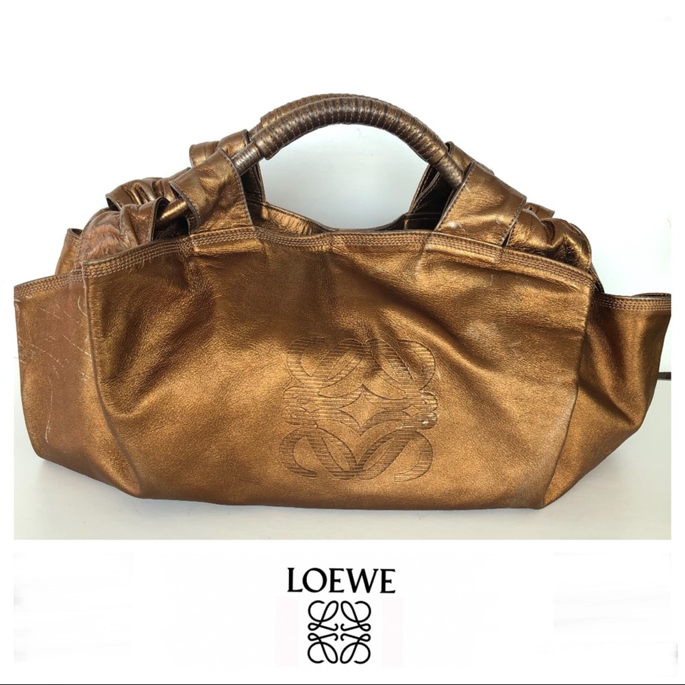 LOEWE Metallic Bronze Soft Leather Hobo Tote